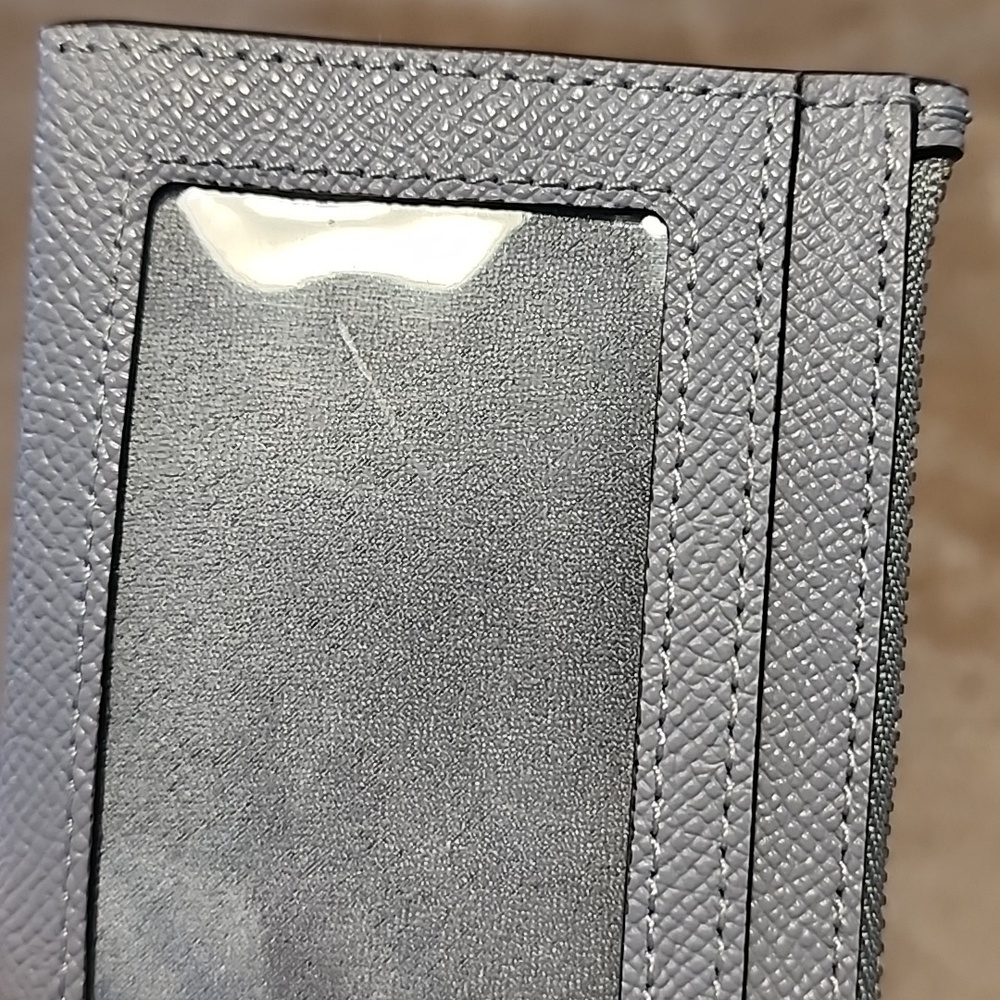 Coach Silver Saffiano Card Case Keychain - Picture 4 of 4
